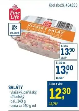 Makro Fine Life Saláty nabídka