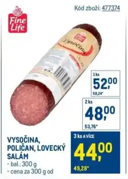 Makro Fine Life Vysočina, poličan, lovecký salam nabídka