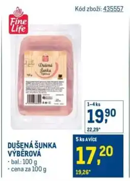 Makro Fine Life Dušená šunka výběrová nabídka