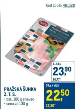 Makro Pražská šunka z. t. s. nabídka