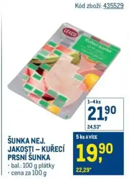 Makro Šunka nej. jakosti kuřecí prsní šunka nabídka