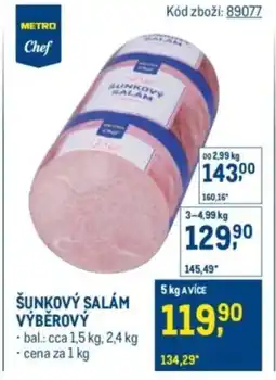 Makro Šunkový salám výběrový nabídka