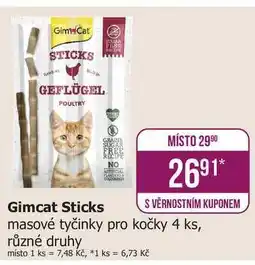 Teta Gimcat Sticks masové tyčinky pro kočky 4 ks, různé druhy nabídka