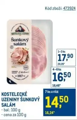 Makro Kostelecké uzeniny sunkový salám nabídka