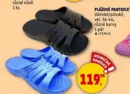 Penny Market PLÁŽOVÉ PANTOFLE dámské/pánské, vel. 36-46, různé barvy, 1 pár nabídka