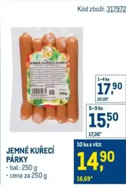 Makro Jemné kuřecí párky nabídka