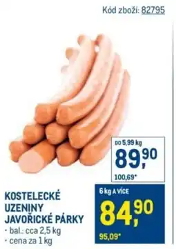 Makro Kostelecké uzeniny javořické párky nabídka
