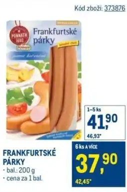 Makro Frankfurtské párky nabídka