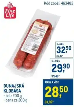 Makro Fine Life Dunajská klobása nabídka