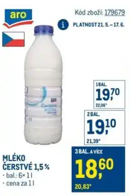 Makro Aro Mléko čerstvé 1,5% nabídka