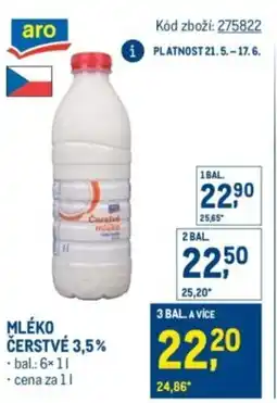 Makro Aro Mléko čerstvé 3,5% nabídka