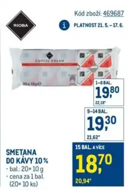 Makro Smetana do kávy 10% nabídka