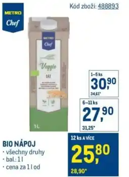 Makro Bio nápoj nabídka