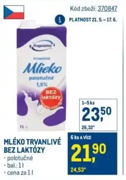 Makro Mléko trvanlivé bezlaktózy nabídka