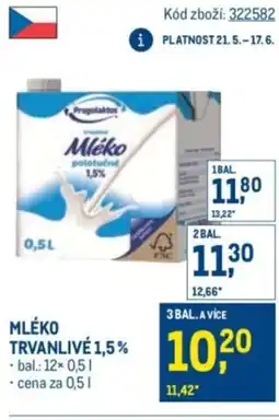 Makro Mléko trvanlivé 1,5% nabídka