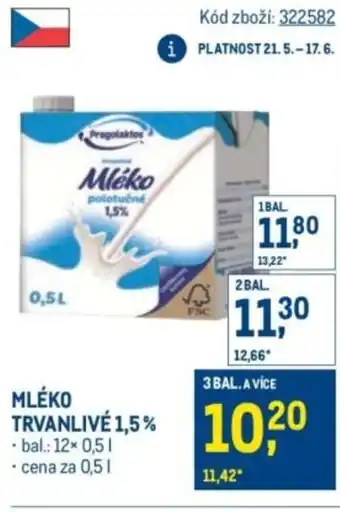 Makro Mléko trvanlivé 1,5% nabídka