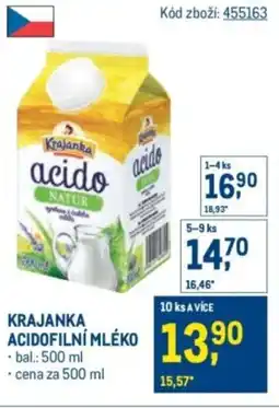 Makro Krajanka acidofilní mléko nabídka