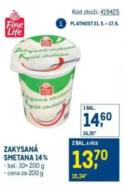 Makro Fine Life Zakysaná smetana 14% nabídka