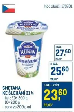 Makro Smetana ke šlehání 31% nabídka