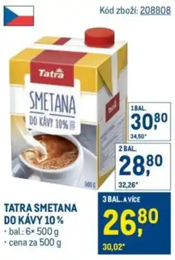 Makro Tatra smetana do kávy 10% nabídka
