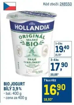 Makro HOLLANDIA Bio jogurt bílý 3,9% nabídka