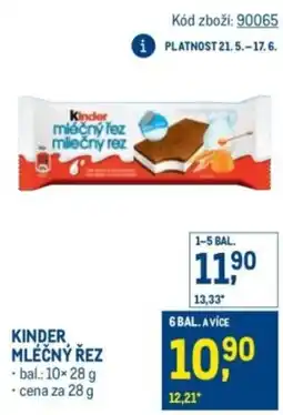 Makro Kinder mléčný řez nabídka