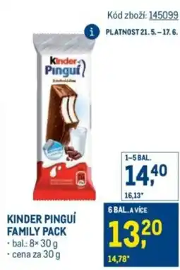 Makro Kinder pinguí family pack nabídka