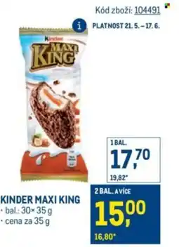 Makro Kinder maxi king nabídka
