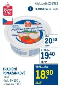 Makro Tradiční pomazánkové nabídka