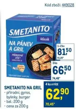 Makro Smetanito na gril nabídka