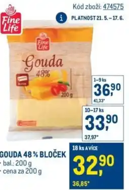 Makro Fine Life Gouda 48% bloček nabídka