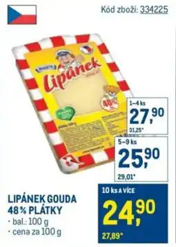 Makro Madeta Lipánek gouda 48% plátky nabídka