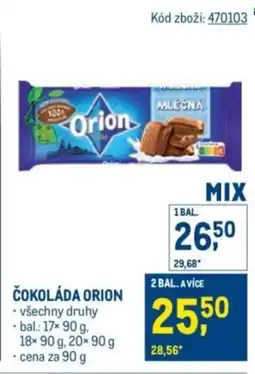Makro Čokoláda orion nabídka