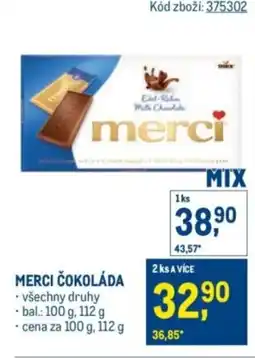 Makro Merci čokoláda nabídka