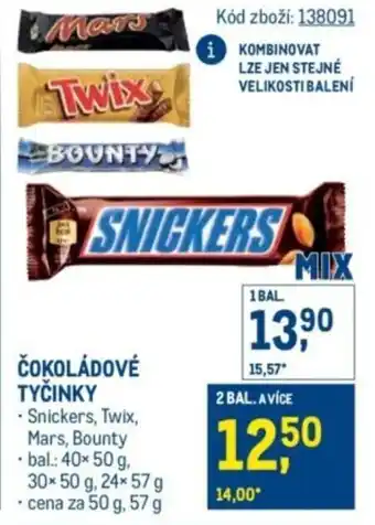 Makro Čokoládové tyčinky nabídka
