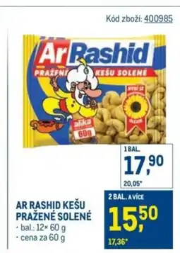 Makro Ar rashid kešu pražené solené nabídka