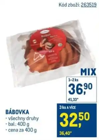 Makro Bábovka nabídka