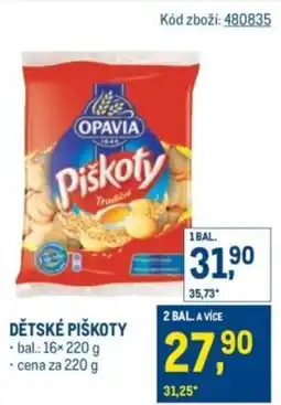 Makro OPAVIA Dětské piškoty nabídka