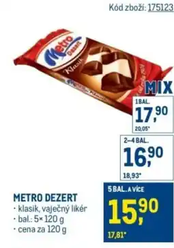 Makro Metro dezert nabídka
