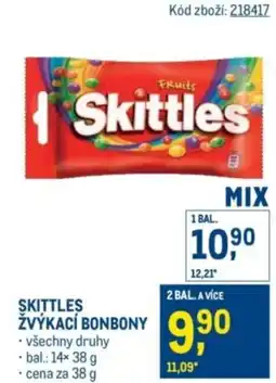 Makro Skittles žvýkací bonbony nabídka