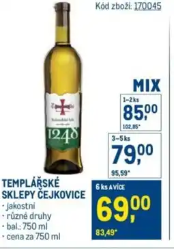 Makro Templářské sklepy čejkovice nabídka