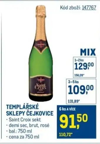 Makro Templářské sklepy čejkovice nabídka