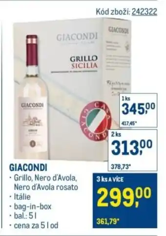 Makro GIACONDI nabídka