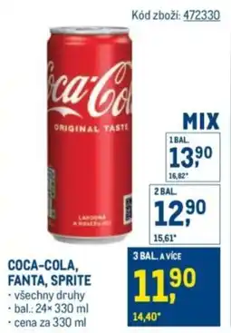 Makro COCA-COLA, FANTA, SPRITE nabídka