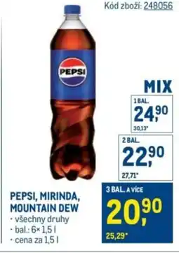 Makro Pepsi, mirinda, mountain dew nabídka
