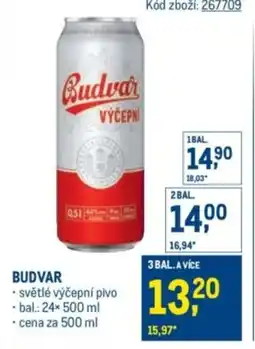 Makro BUDVAR nabídka