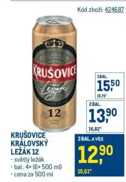 Makro Krušovice královský ležák 12 nabídka