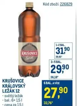 Makro Krušovice královský ležák 12 nabídka