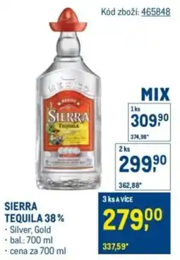 Makro Sierra tequila 38% nabídka