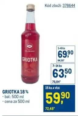 Makro Griotka 18% nabídka